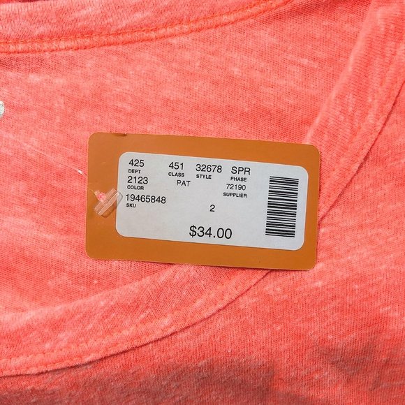 Maurices Fluorescent Peach Long Sleeve Tribal Tee - Picture 5 of 9